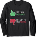 Programmer Printer Fix Coding Coder Code Web Developer Long Sleeve