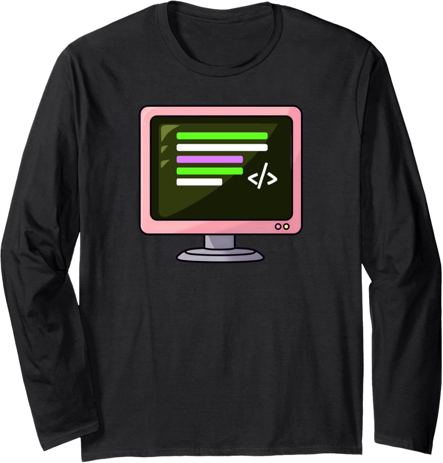 Screen With Code Design 3D Printing Long Sleeve