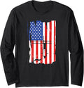 3D Printing Printer Nerd Geek American Flag Usa Lover Long Sleeve