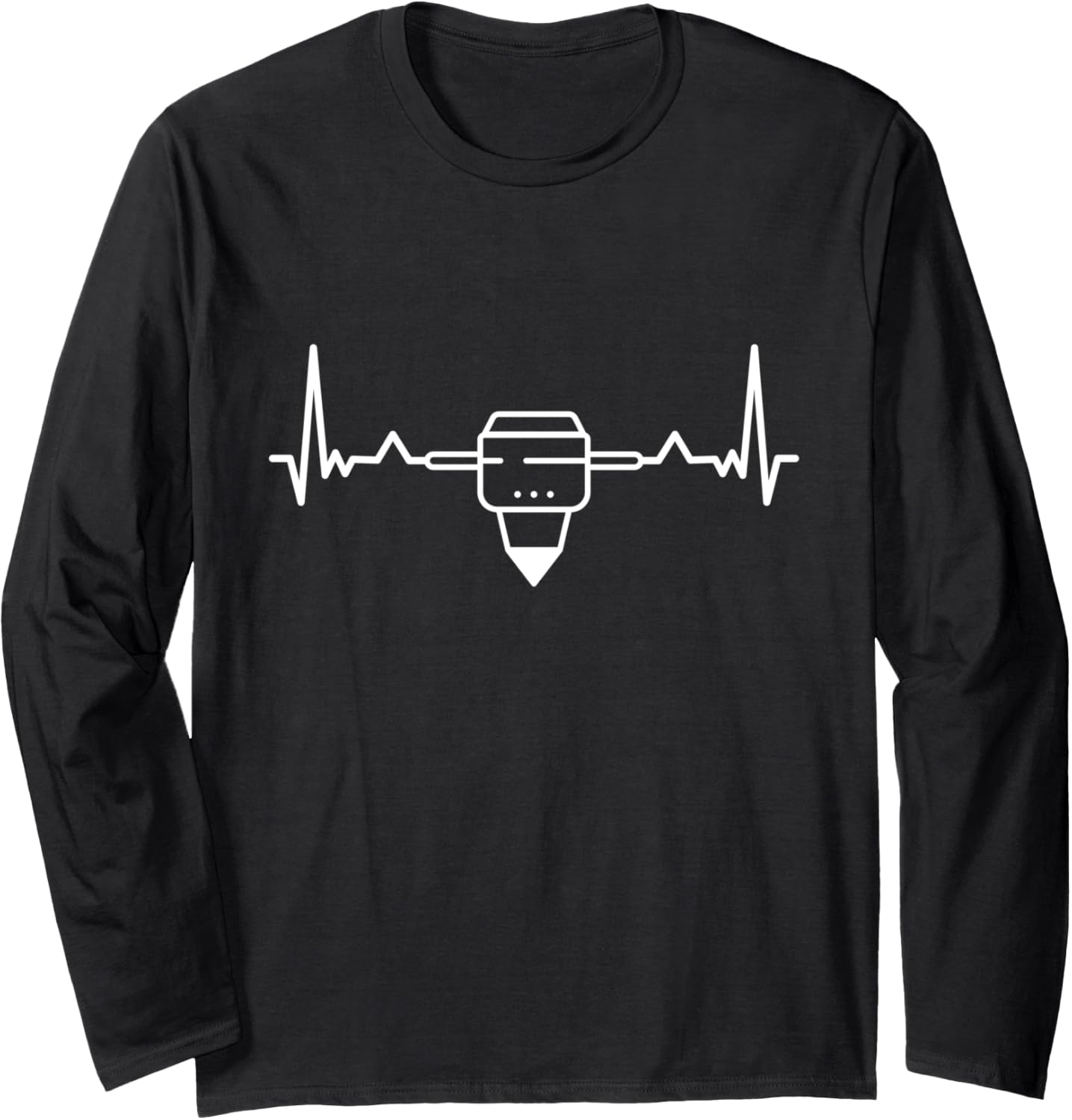 3D Printer Cnc G Code 3D Printer Heartbeat Ecg Long Sleeve