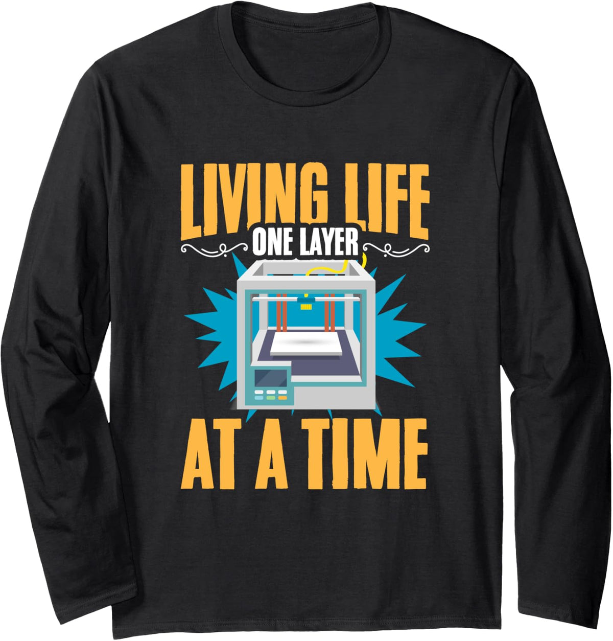 One Layer 3D Print Machine Filament Funny 3D Printing Long Sleeve