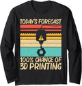 Cool 3D Print Design Men Women 3D Printer Lover Printing Long Sleeve