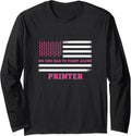 Breast Cancer Awareness Printer Pink Ribbon Long Sleeve