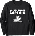 Benchy Captain Funny Humor 3D Printing Enthusiast Long Sleeve