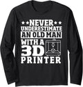 3D Printer Designer Funny 3D Printing Machine 3D Printer Long Sleeve
