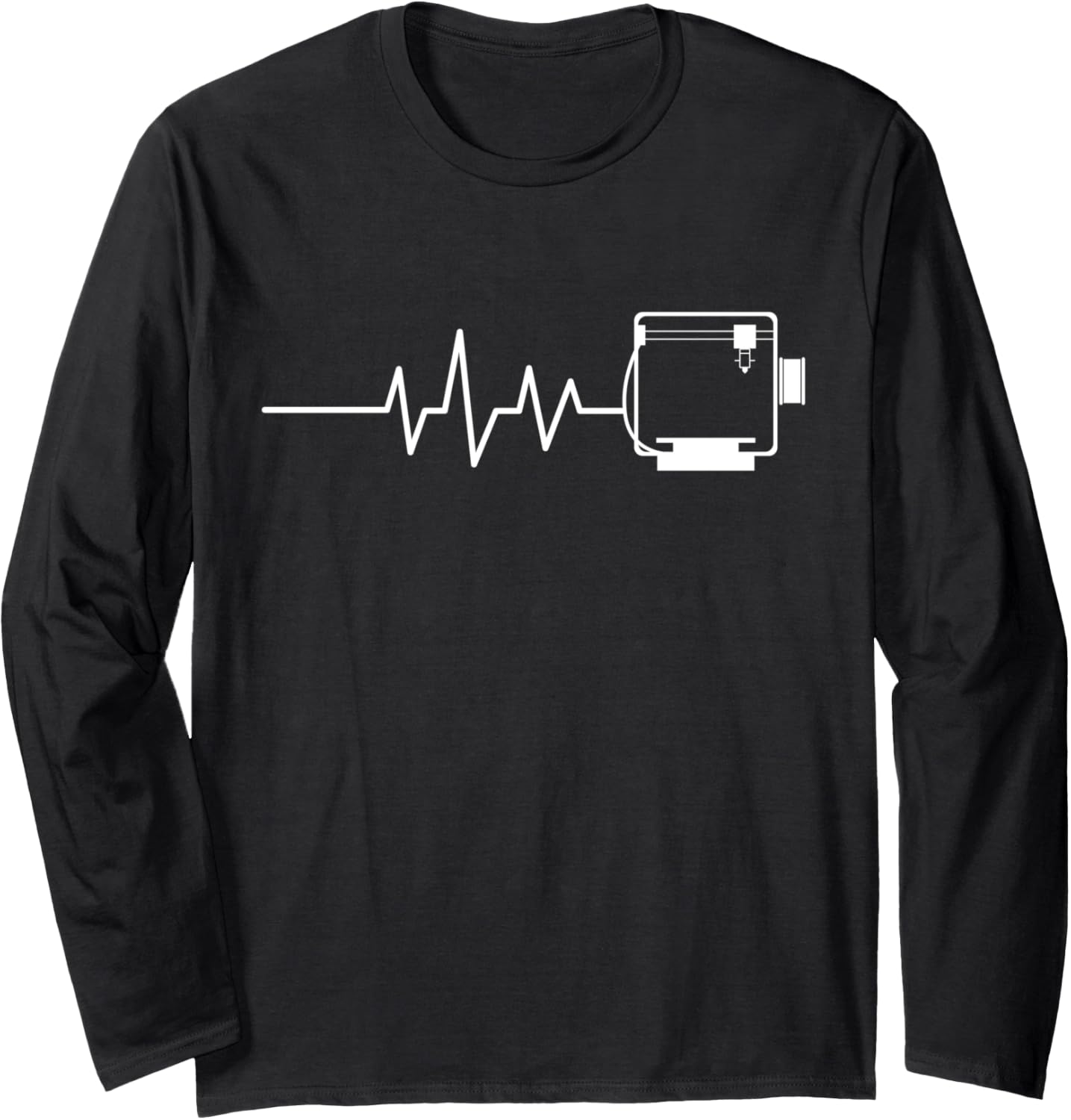 Heartbeat Heart Line Heart Rate 3D Printing Printer Long Sleeve