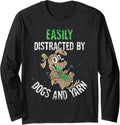 Easily Distracted By Dogs And Yarn Knitter Knit Knitting Long Sleeve