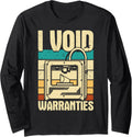I Void Warranties Retro 3D Printer Printing Funny Long Sleeve