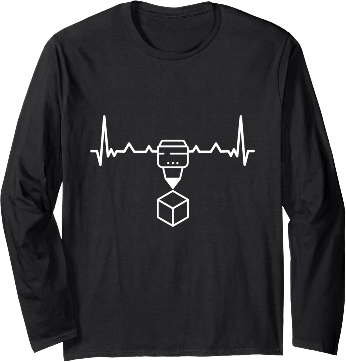3D Printing Heartbeat 3D Printer Hobby 3D Scan Engineer Long Sleeve