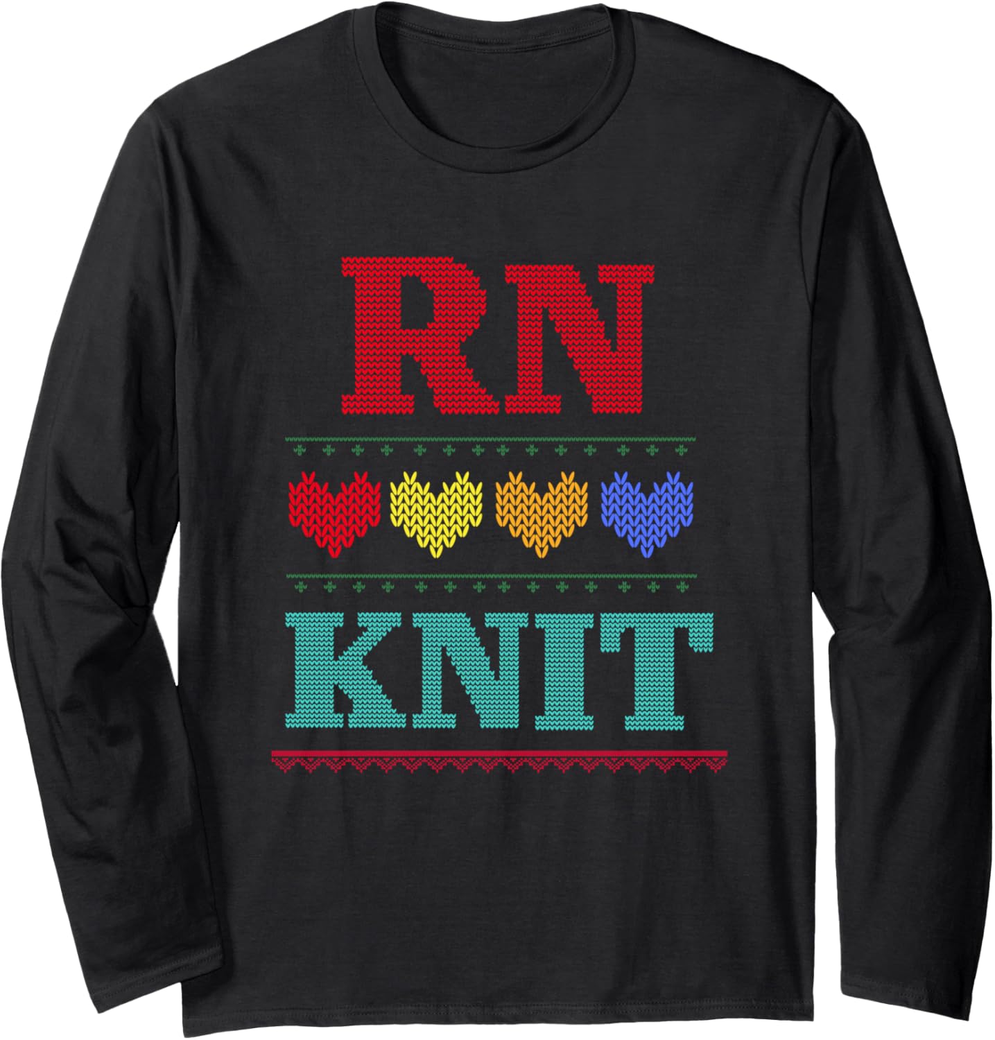 Nurses Hobby Knitting Crafts, Stitch & Yarn RN Love to Knit Long Sleeve