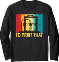 3D Printer Id Print That Retro Vintage 3D Printing Long Sleeve