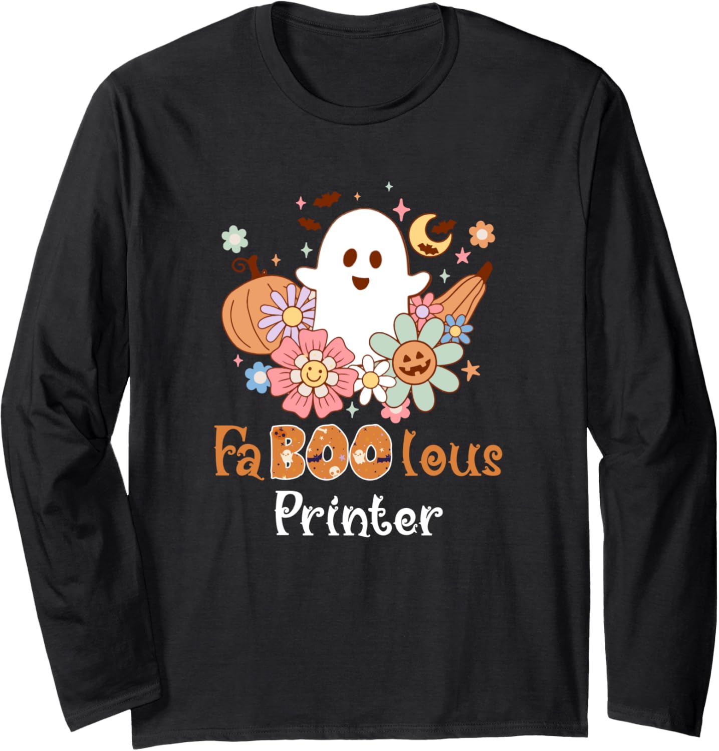 Faboolous Printer Boo Funny Halloween Long Sleeve