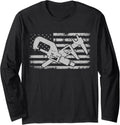 American Flag Machinist Tools Technician Caliper Us Flag Long Sleeve