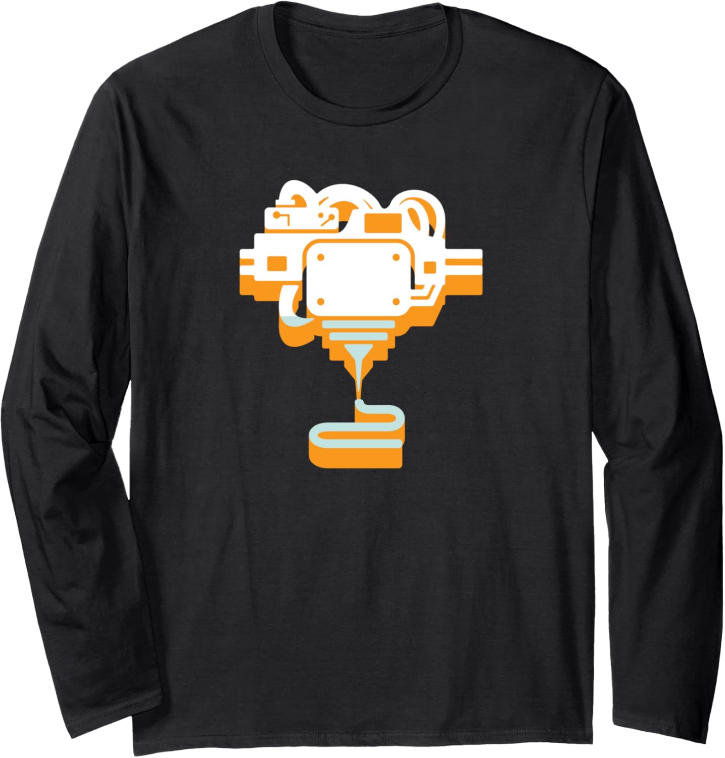 3D Printer Graphic Print Geeks 3D Printing Long Sleeve