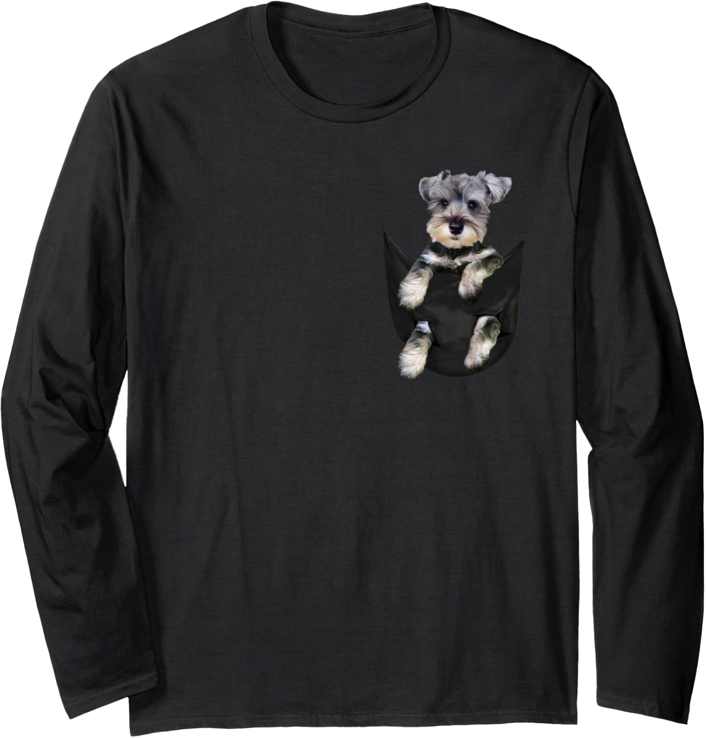 Schnauzer Dog In Pocket Puppy Gifts Long Sleeve