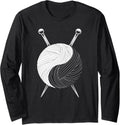 Yin And Yang Yarn Crocheting Crochet Crocheter Knitter Long Sleeve