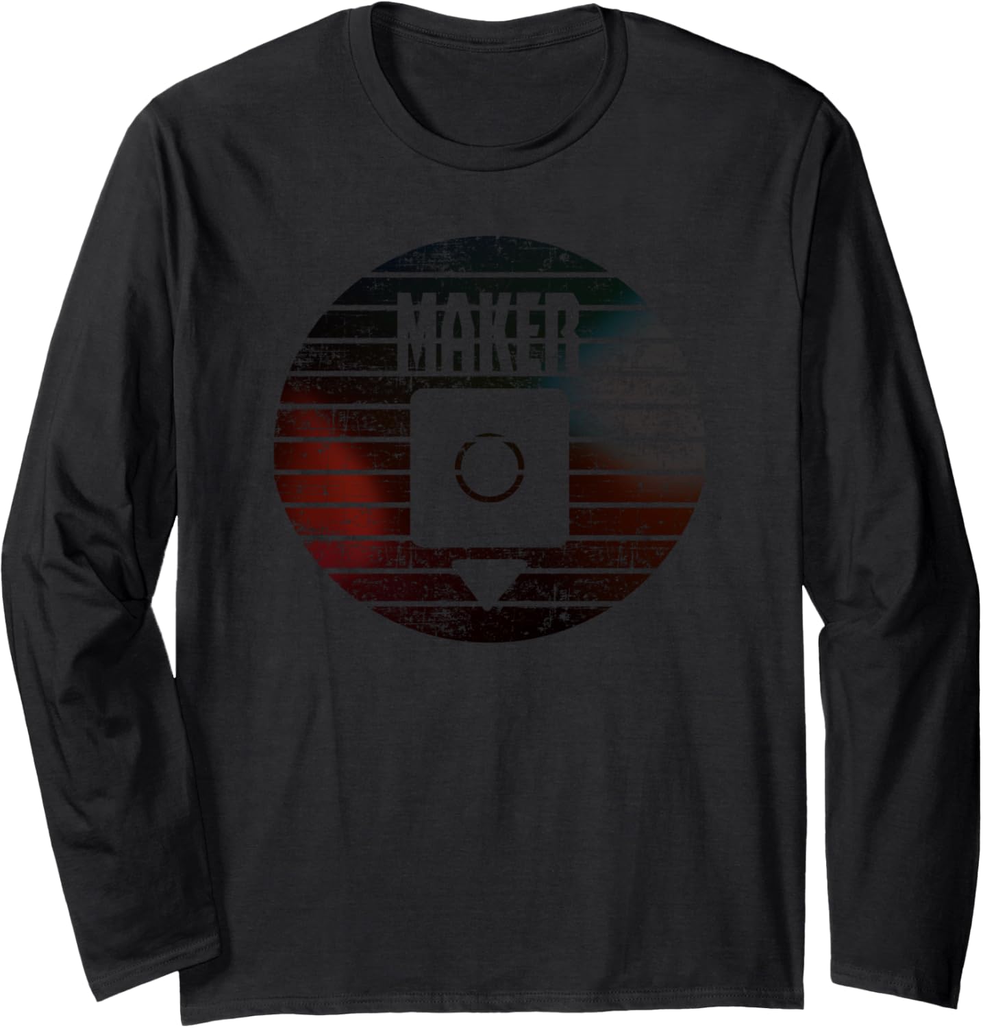 Vintage 3D Printing Sunset Design 3D Printer Maker Long Sleeve