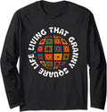 Crochet Stuff for Women Granny Square-Life Yarn Queen Retro Long Sleeve