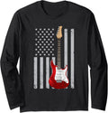 Vintage American Us Flag Guitar Long Sleeve Shirt Gift Long Sleeve