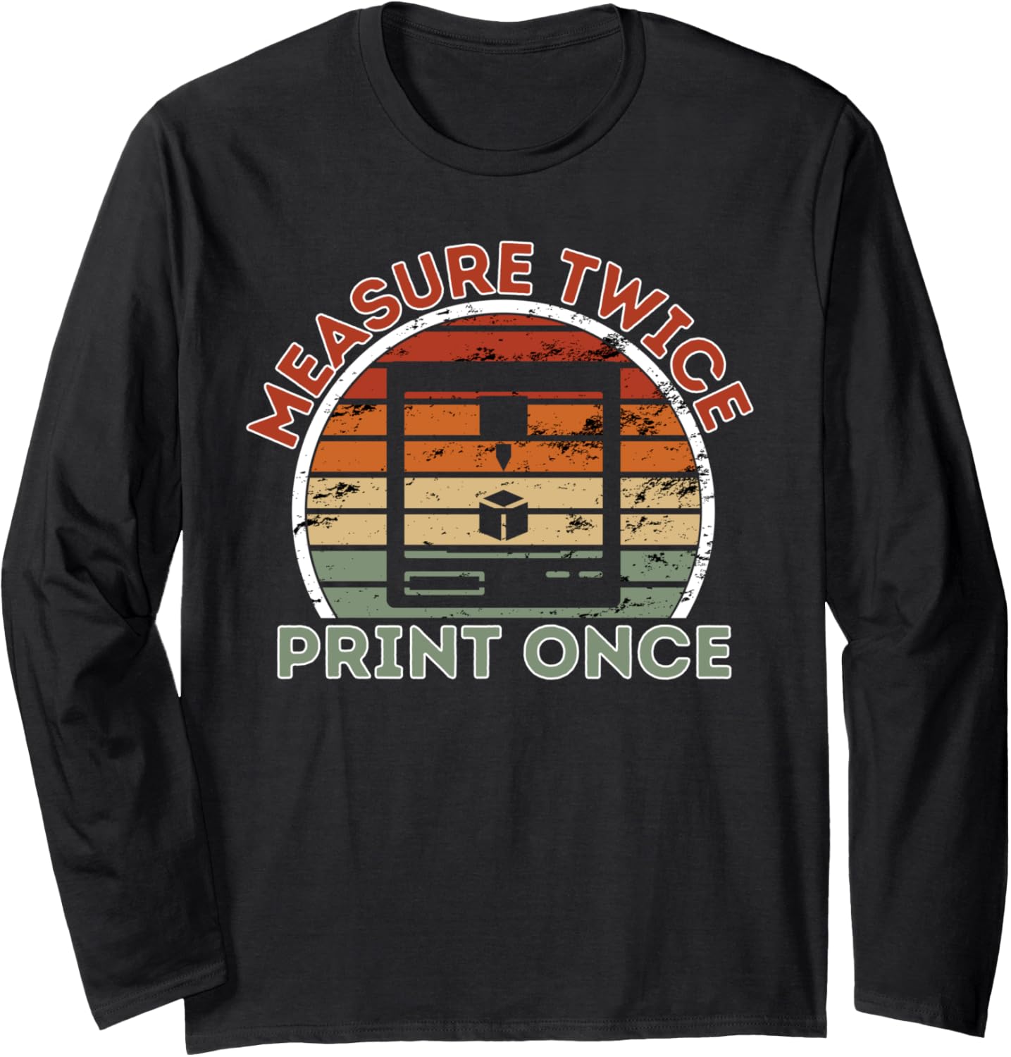 Funny Retro Vintage 3D Printing 3D Printers Long Sleeve