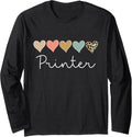 Leopard Hearts Valentines Day Team Printer Valentine Long Sleeve