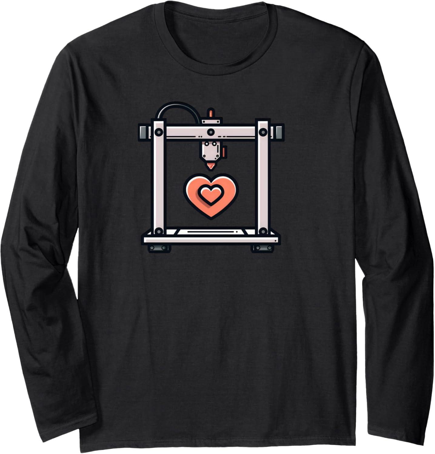 3D Printer Accessories 3D Printer With Heart Long Sleeve