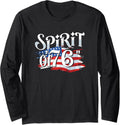 Spirit Of 76 Usa America Flag Proud Patriotic American Long Sleeve