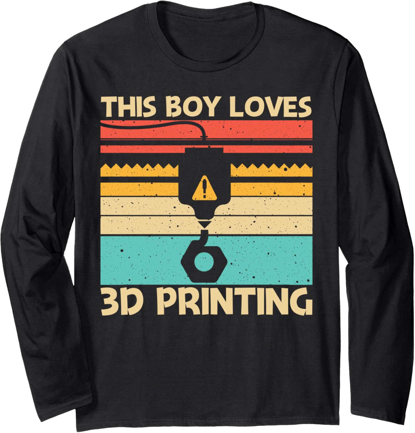 Cool 3D Print Design Boys Men 3D Printer Lover Printing Long Sleeve