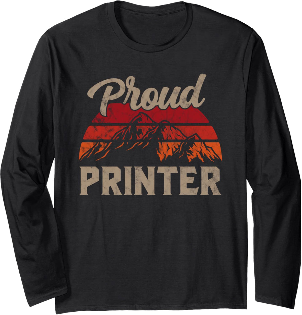 Funny Printer Superhero Vintage Men Dad Long Sleeve