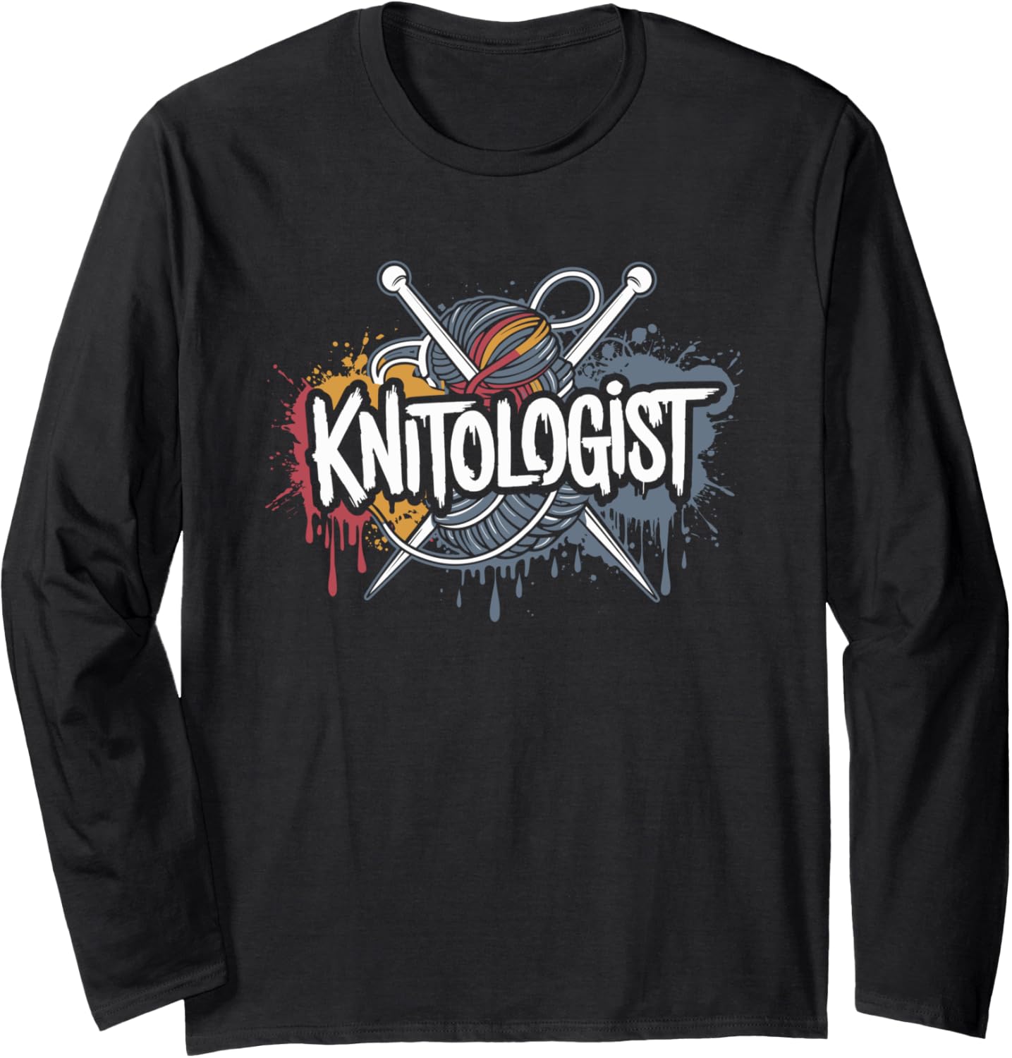 Knitologist Cute Minimalist Yarn Quote Long Sleeve