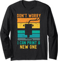 3D Printer Vintage Retro Present Idea Geeks 3D Printing Long Sleeve