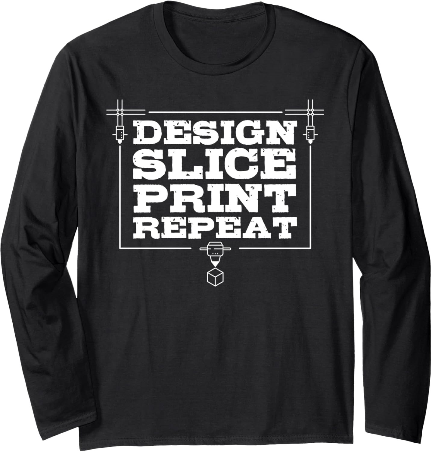 3D Printing Enthusiast Eat Sleep 3D Print Funny 3D Printer Long Sleeve