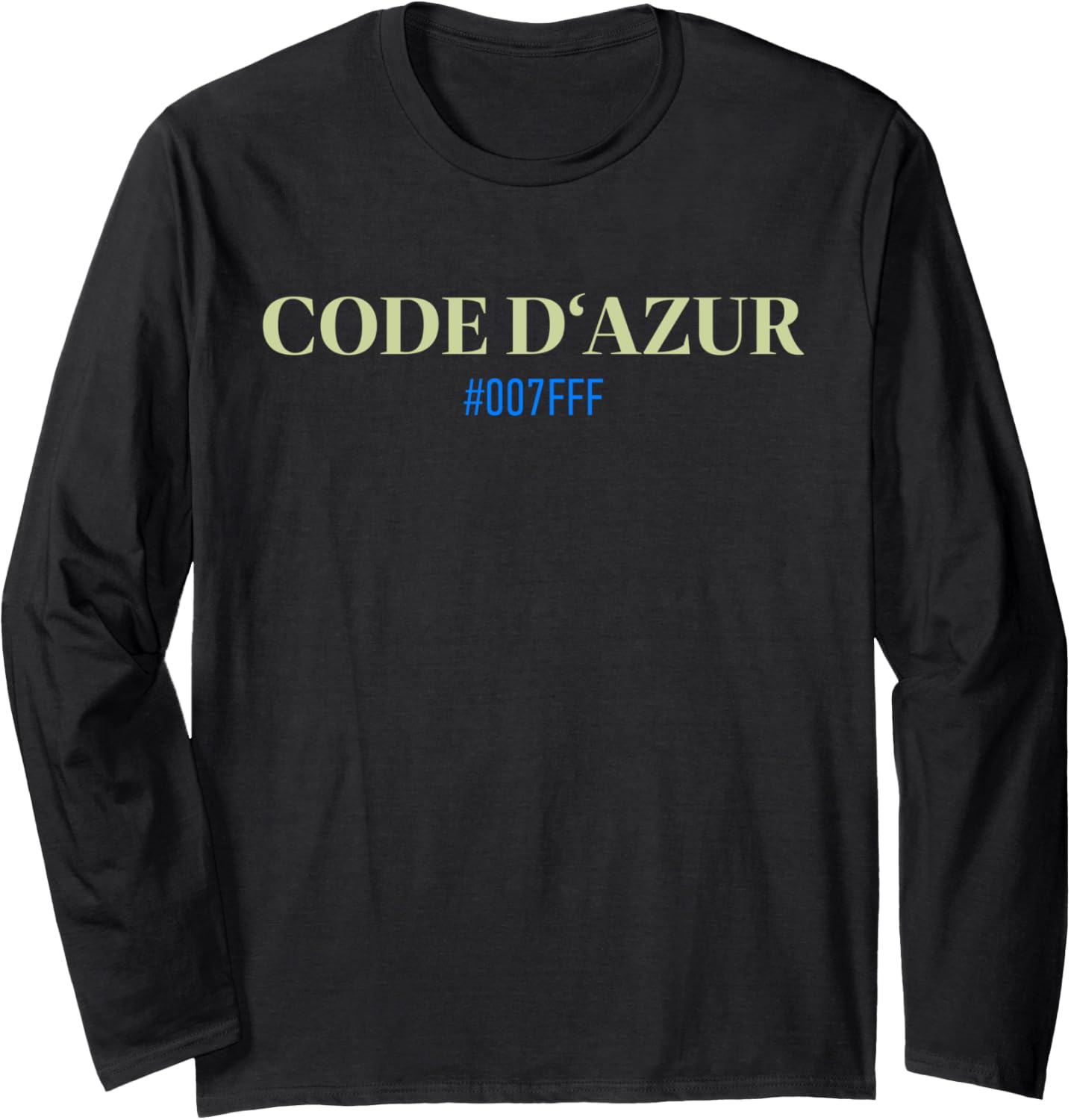 Code Dazur Wordplay Pun Cote Dazur Blue Color Code Witty Long Sleeve