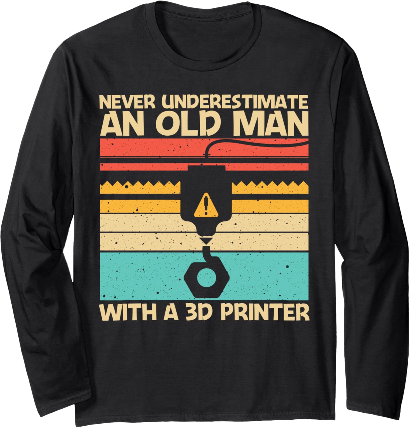 Cool 3D Print Design Grandpa 3D Printer Lover Printing Long Sleeve