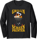 Screen Printer Bbq Grill Smoker Barbecue Chef Long Sleeve