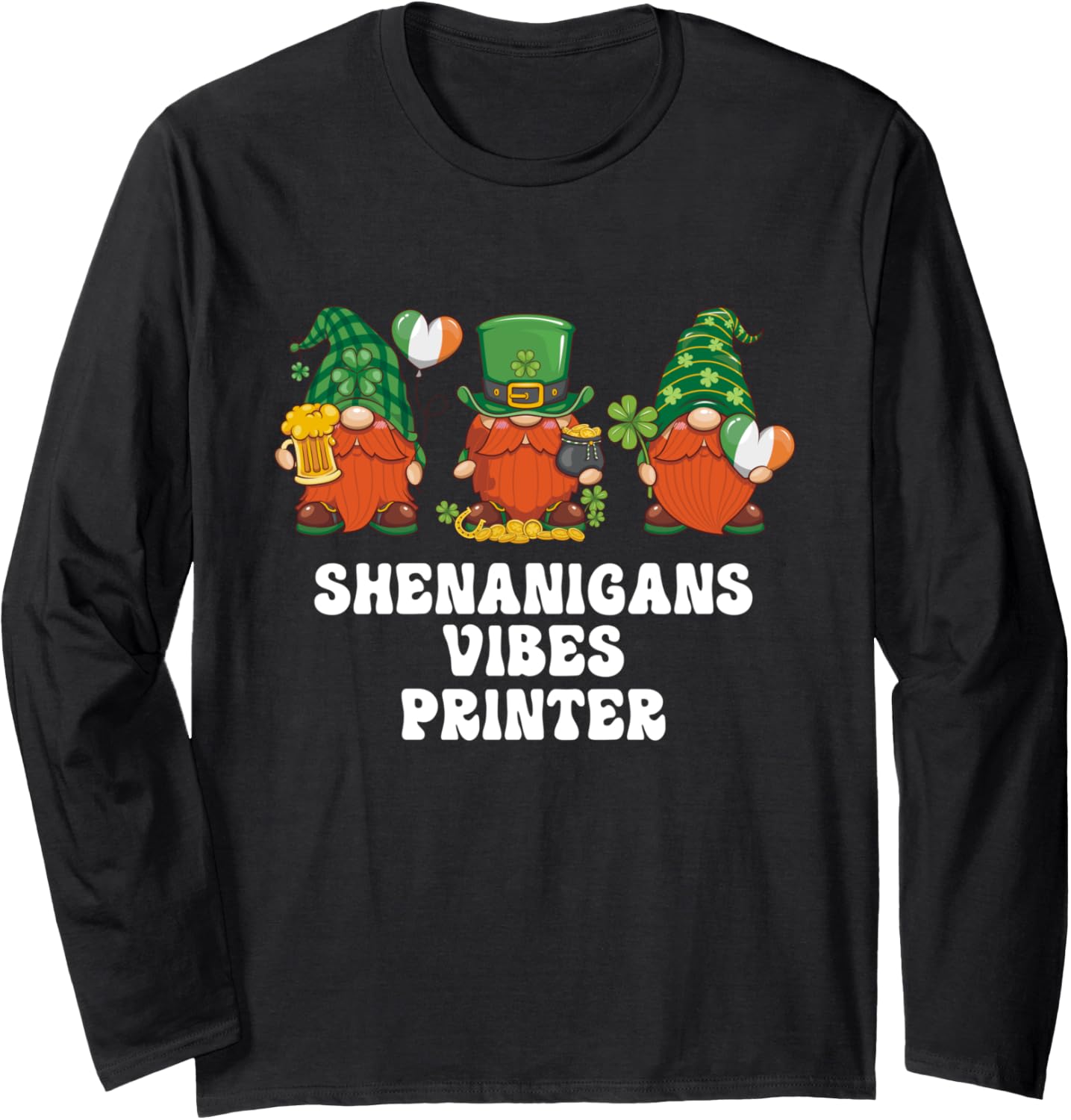 Printer Gnomes St Patricks Day Long Sleeve