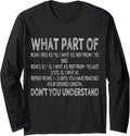 What Part Of Don't You Understand Funny Crocheting Knitting Long Sleeve