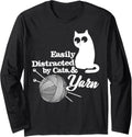 Easily Distracted Cats and Yarn Crochet Long Sleeve