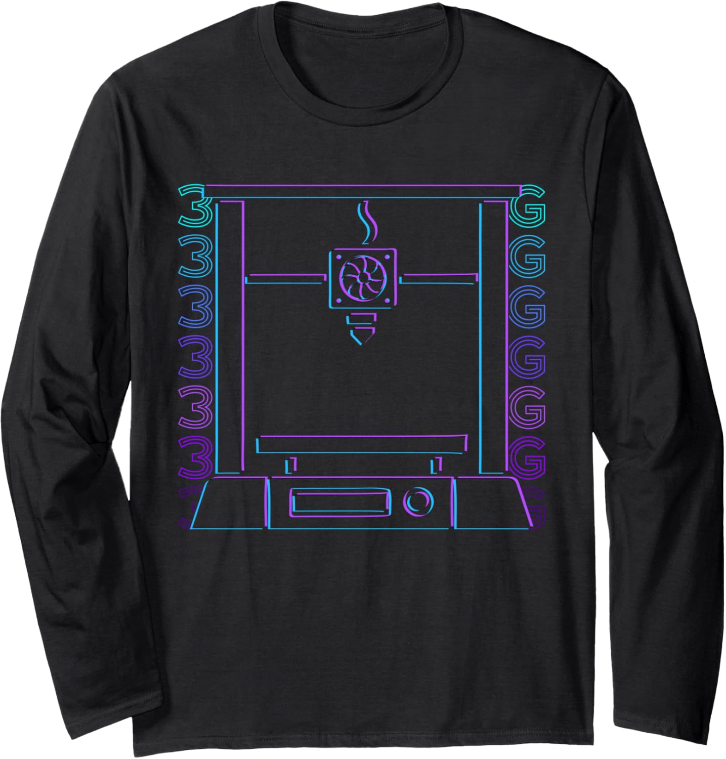 3D Printing 3D Printer Retro Long Sleeve