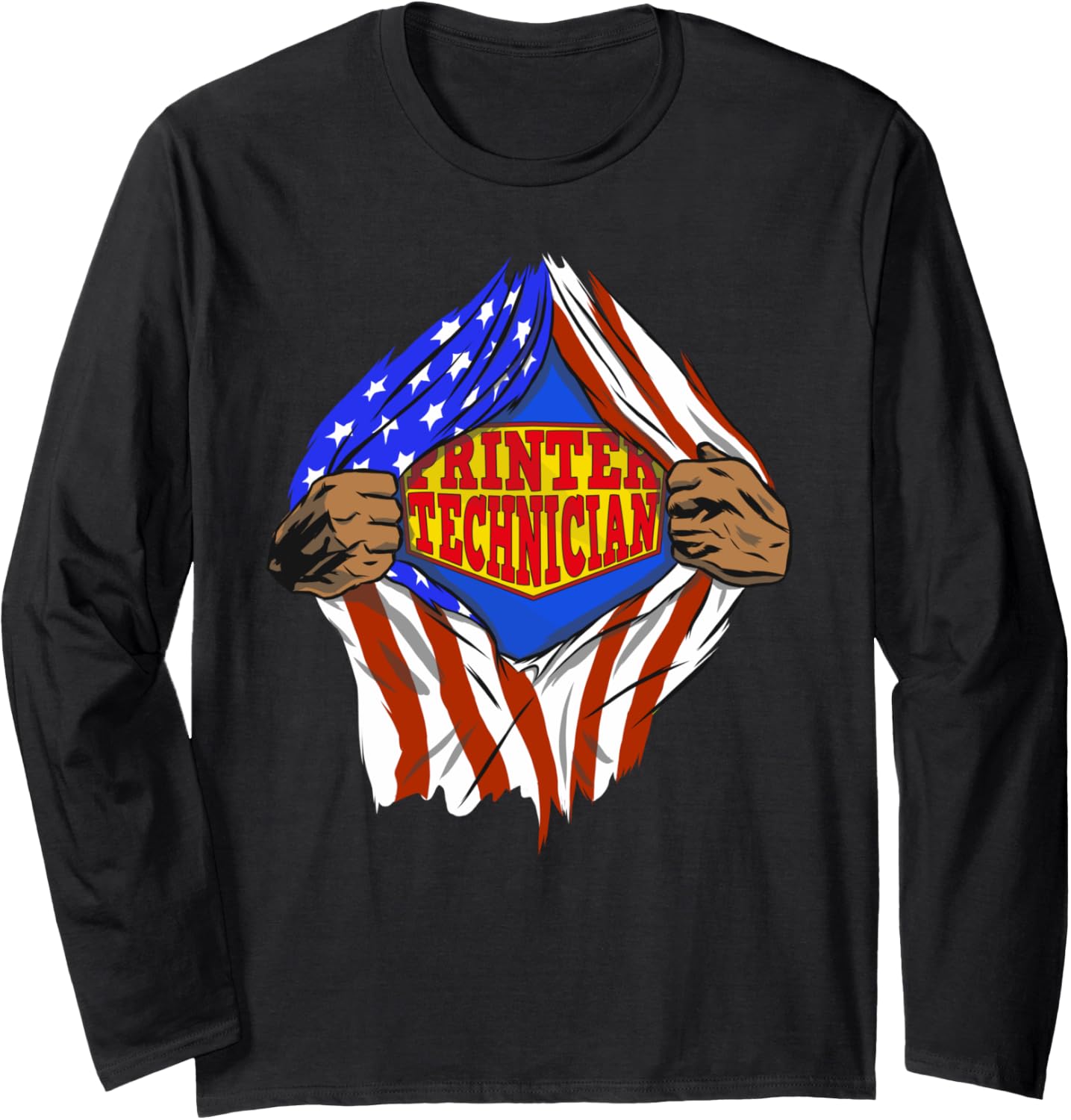 Funny Super Printer Technician Hero Job Long Sleeve