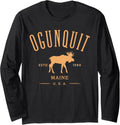Ogunquit Maine Usa With Moose Design Souvenir Long Sleeve