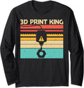 Cool 3D Print Design Men Boys 3D Printer Lover Printing Long Sleeve