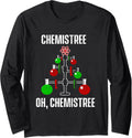 Oh Chemist Tree Chemistree Pun Science Chemistry Xmas Long Sleeve