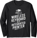 Wireless Keyboard With Integrated Printer Typewriter Novel Long Sleeve
