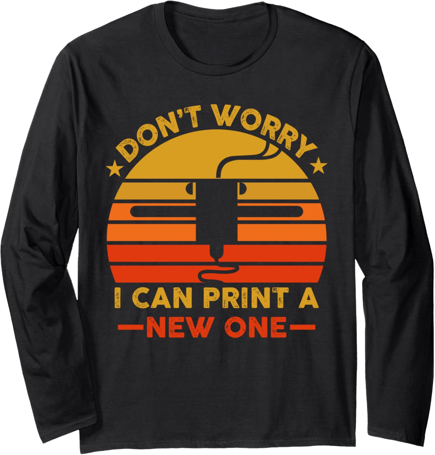 Funny 3D Printing Printer Machine Long Sleeve