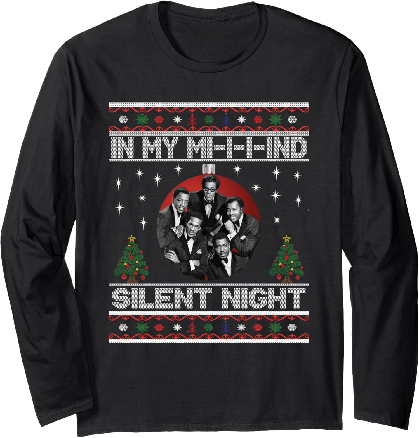 In My Mind Silent Night Ugly Christmas Xmas Sweater Top Long Sleeve