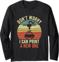 Vintage Retro 3D Printer Funny Geek Nerd Long Sleeve