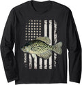 Crappie Fishing American Flag Usa Angler Fisherman Long Sleeve