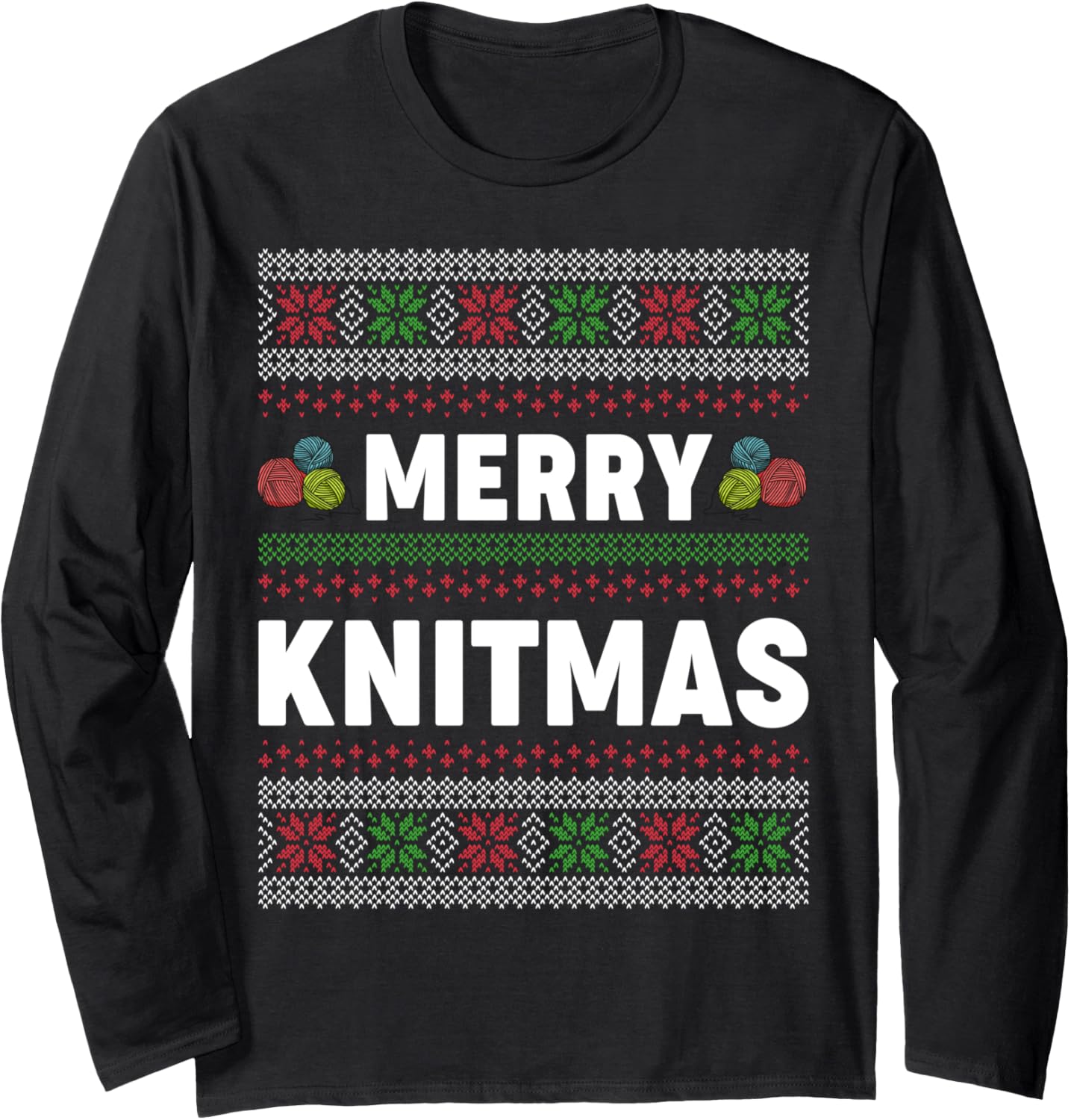 Merry Knitmas Ugly Xmas Sweater Knitting Yarn Christmas Long Sleeve