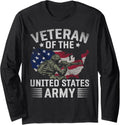 Proud Usa Flag Veteran Of The United States Army Veteran Long Sleeve